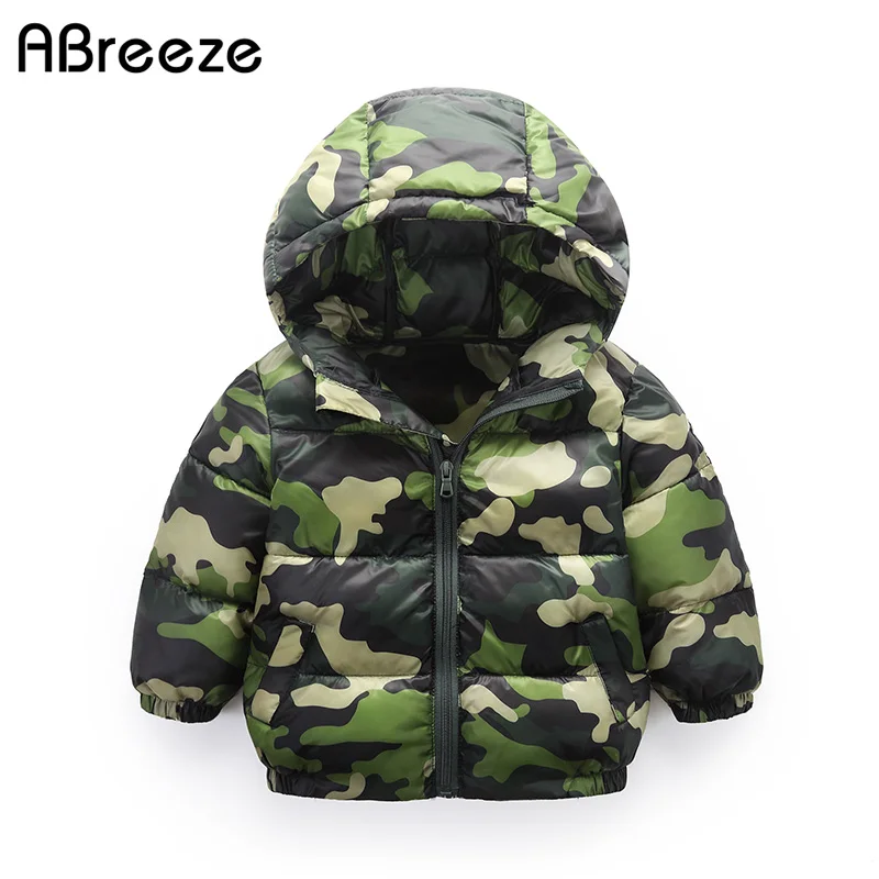 

2Y 7Y Winter children Camouflage coats hooded baby down & parkas for boys girls casual warm baby boys outerwear coats