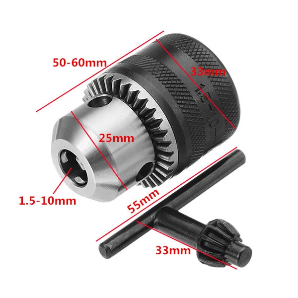 

New 1.5-10mm Keyed Drill Chuck 3/8 Inch 24 UNF Thread Mount Drill Chuck Adapter For Electric Drill