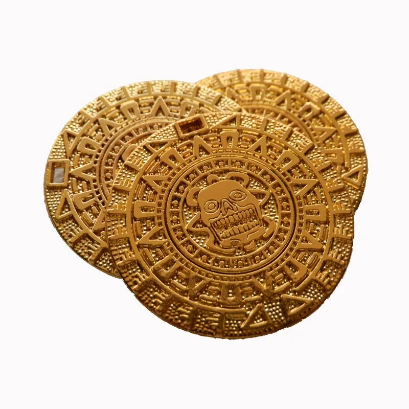 

Aztec Toy Gold Treasure Pirate Coin Pendant gold clad