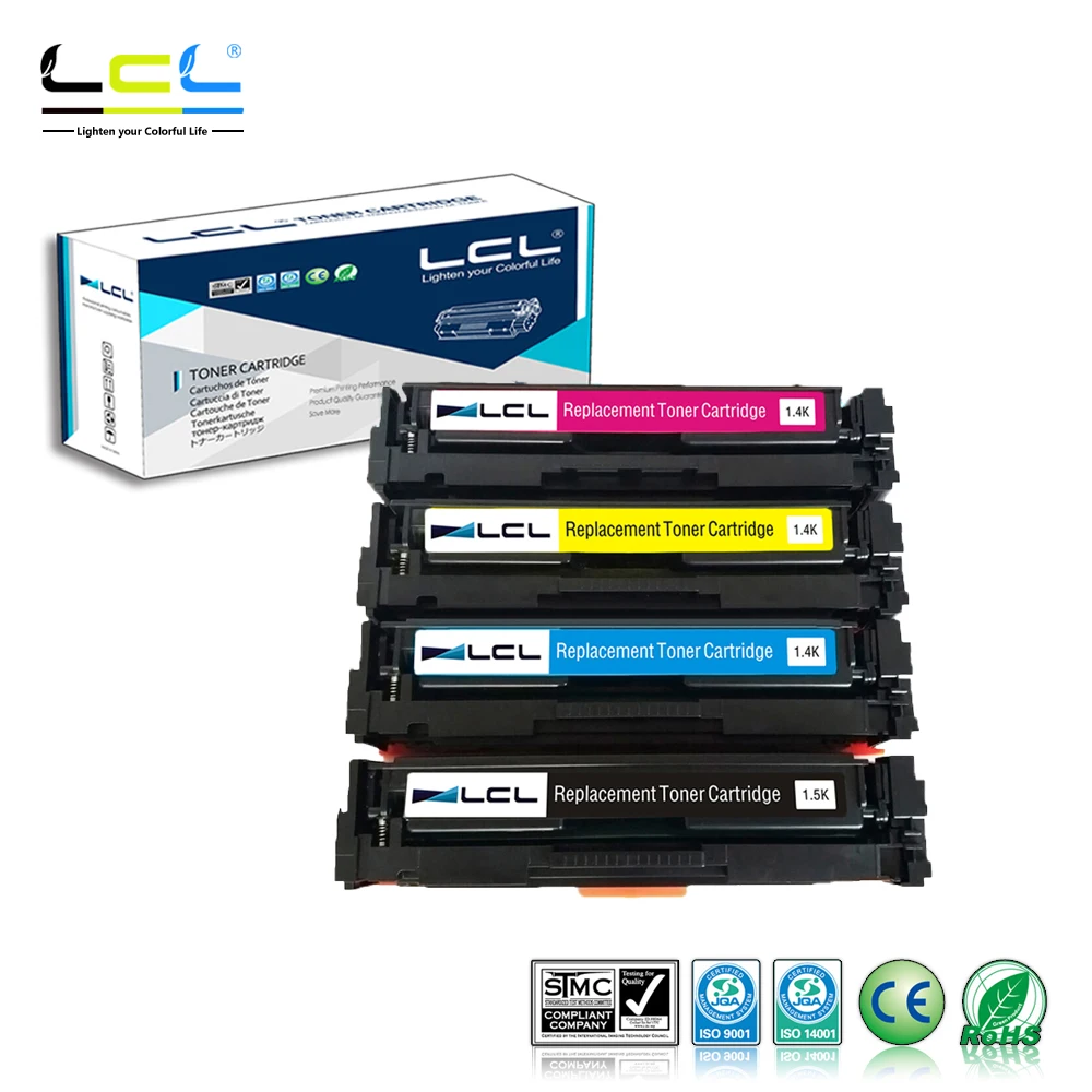 LCL 201A CF400A CF401A CF402A CF403A (4 Pack) Тонер картридж совместимый для HP Color LaserJet Pro M252dw/M252n|toner