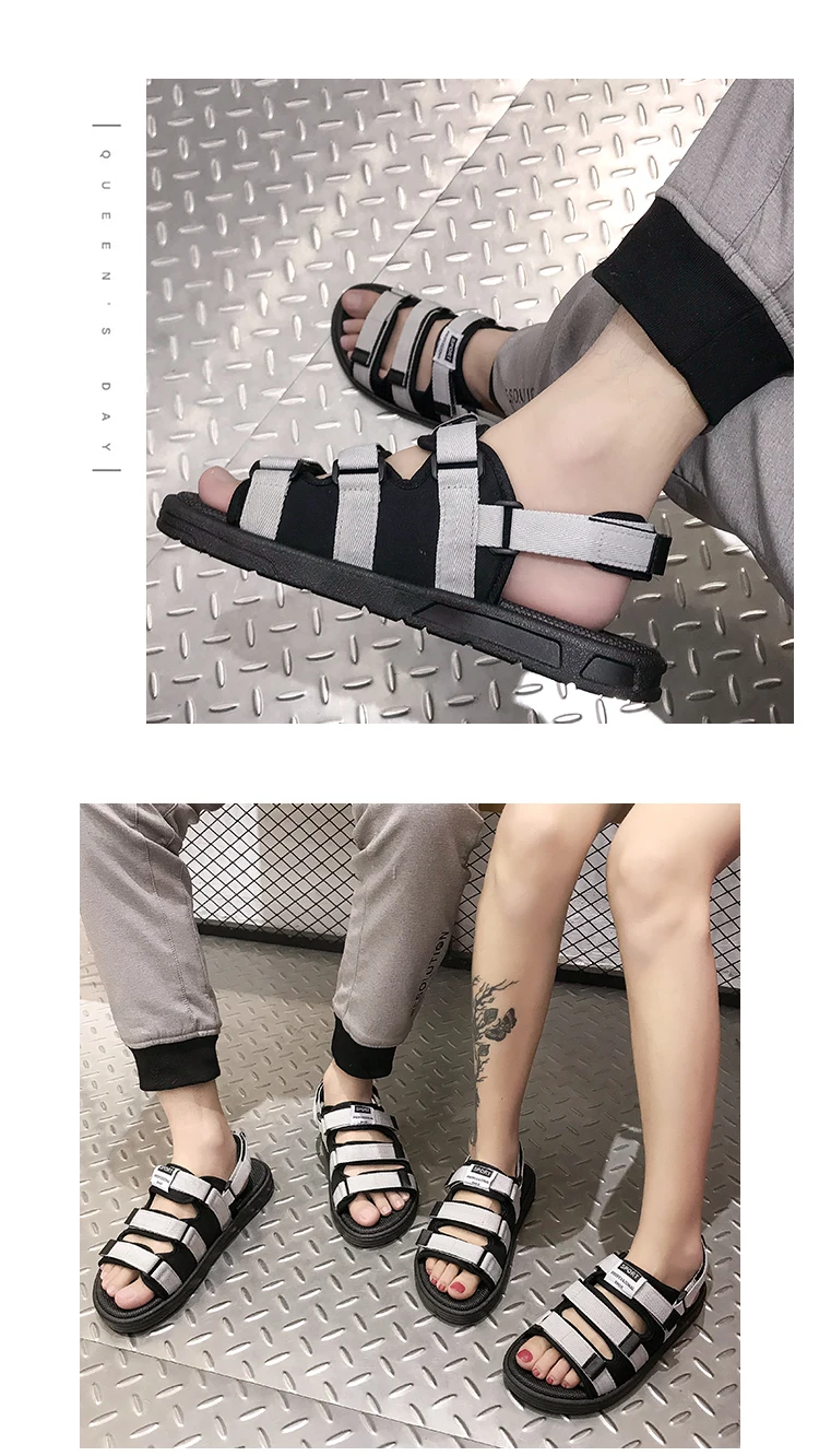 HKJL/ г., Южная Корея, летняя модная трендовая пара, плоская подошва, торт и студенческие спортивные повседневные сандалии, A322
