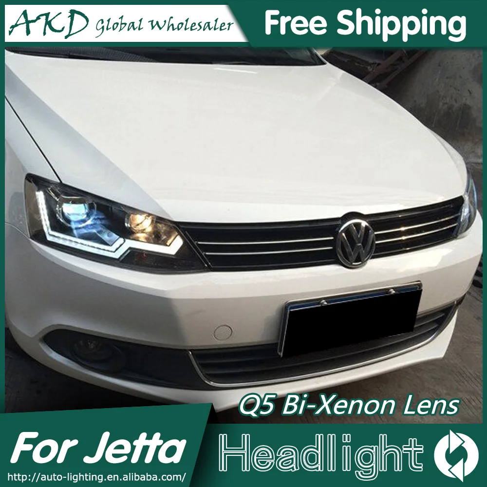 1AKD автомобильный Стайлинг для Jetta фары Volks wgen Jetta Mk6 светодиодный фары DRL Биксеноновые линзы Высокий Низкий луч парковка противотуманная фара