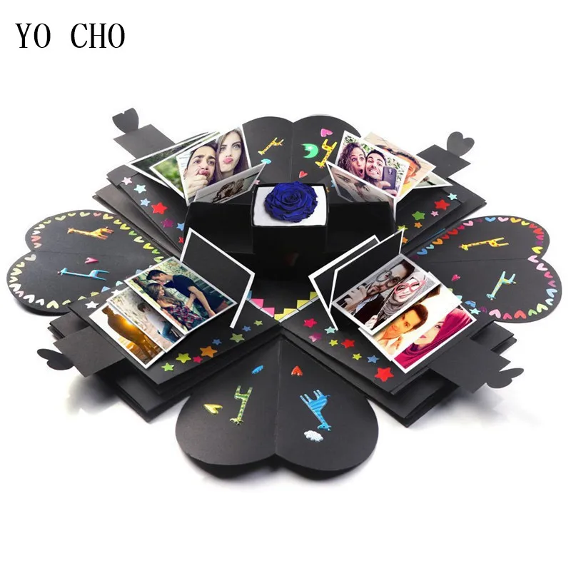

YO CHO High Quality DIY Surprise Love Explosion Box Gift Anniversary Scrapbook DIY Photo Album Birthday Wedding Create Gifts Box