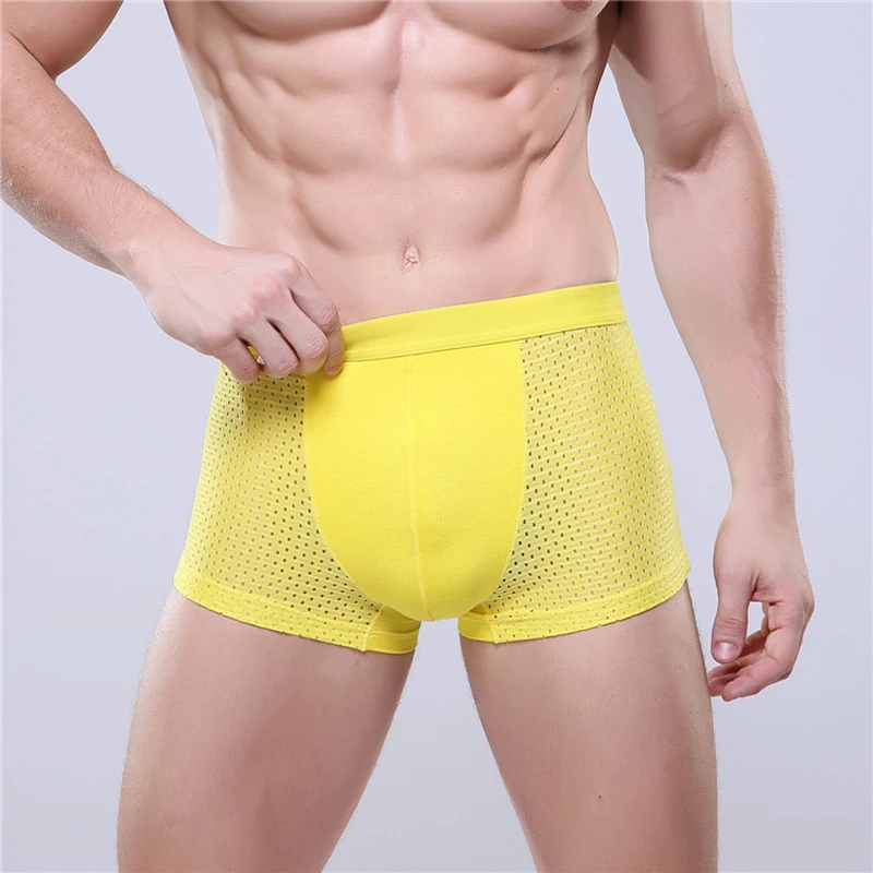 

Men's Underwear Hollow-out Transparent Boxers Men Health Seamless U Convex Ice Silk Comfortable and Breathable Sexy Gift for Men