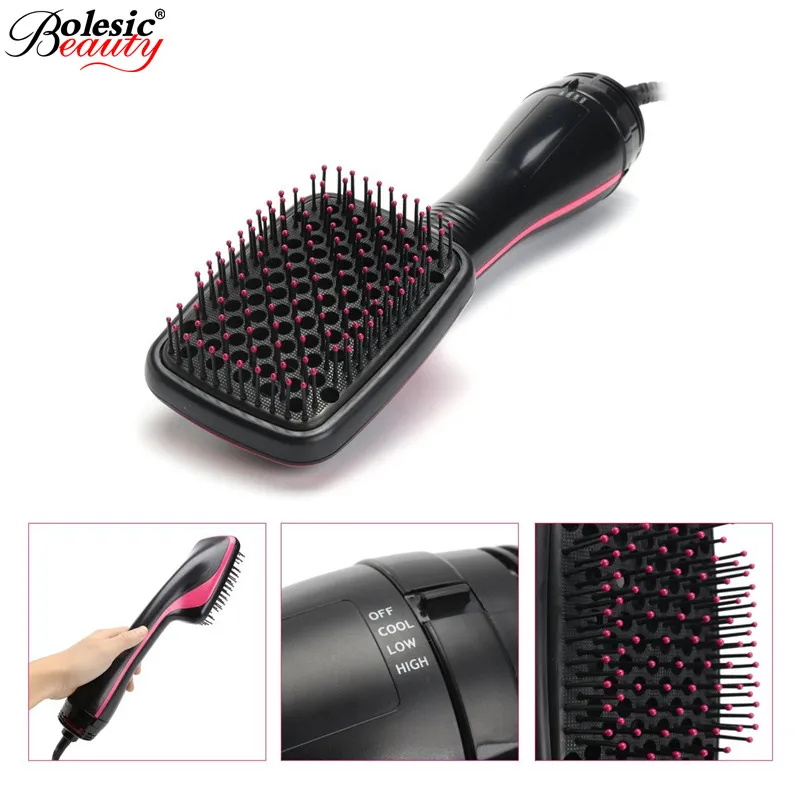 

One Step Dryer & Styler Hot Air Paddle Brush | Negative Ion Generator Hair Straightener For All Hair Types | Eliminate Frizzing