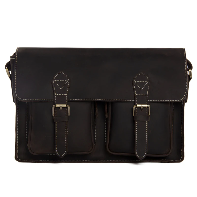 

ROCKCOW Hotsale Men Designer Leather Shoulder Bag Genuine Leather Cross Body Bags Portfolio Satchel Messenger Bag 6915