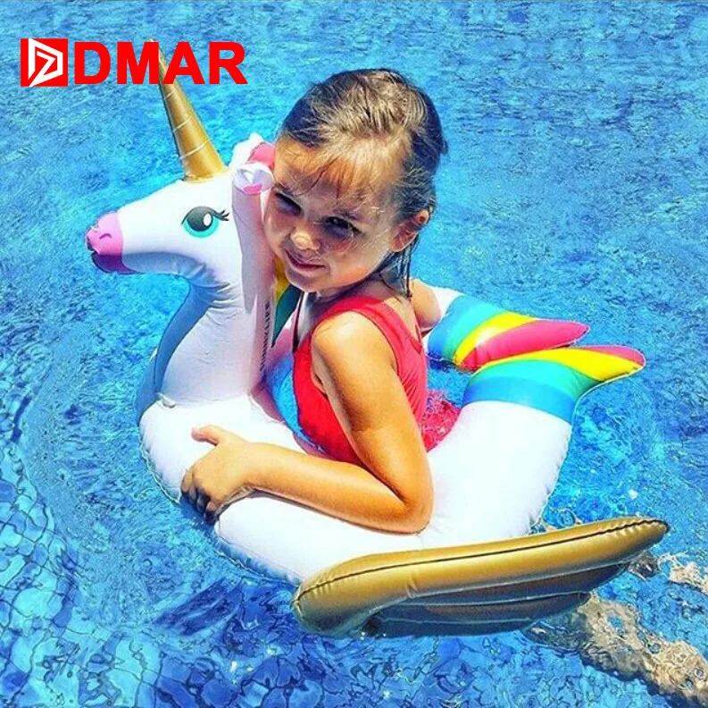

DMAR Unicorn Inflatable Baby Float Pool Toys for Kids Swimming Ring Pool Party Inflatable Mattress Beach Sea Unicorn Donut