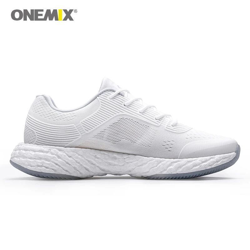 ONEMIX Running Shoes for Men High-tech Sneakers White Shoes Light Breathable Mesh Casual Shoes Outdoor Men Walking Sneakers