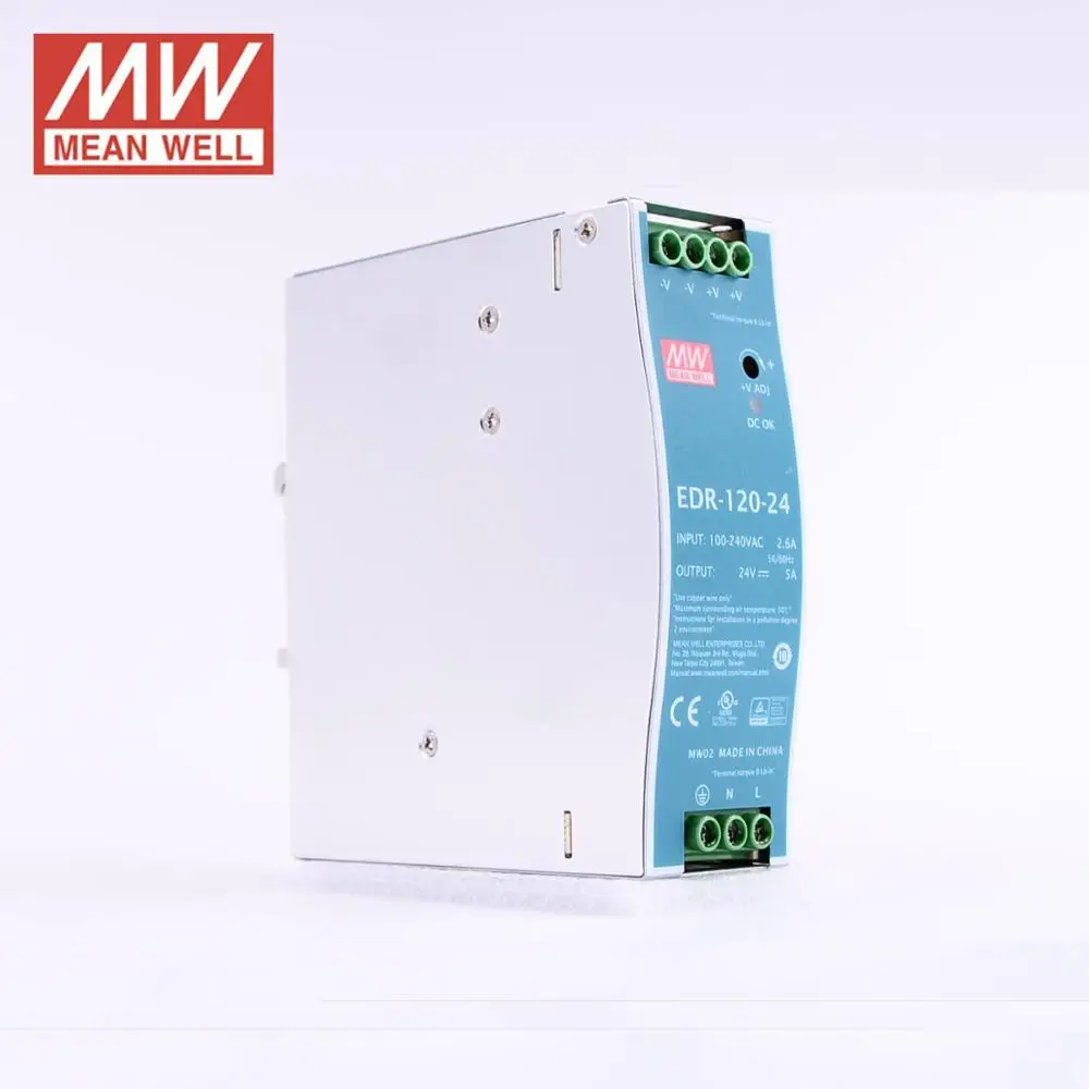 Mean Well EDR 120 промышленный din рейку источник питания Вт 24 в 12 В 48 Meanwell драйвер