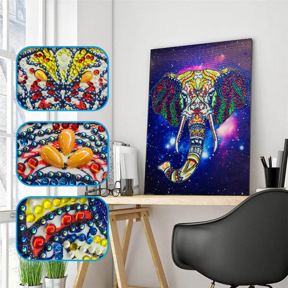 

Animal partial Rhinestone Elephant 5D Diamond DIY Diamond Painting Special Daimond accessories Diamond Embroider home decor
