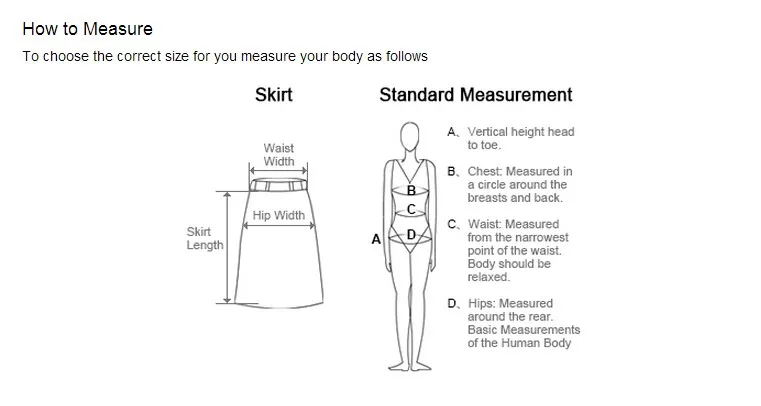 skirt mesuring