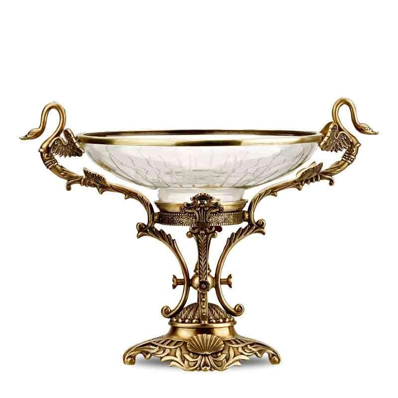 European Style Swan Decorative Fruit Bowl Glass Compote Brass Base Luxurious Art Ornament Art Ornament Bagart Sketchbook Aliexpress