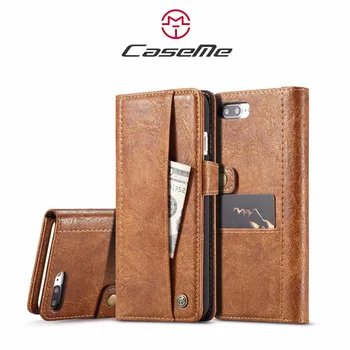 

CaseMe Genuine Leather Case for iPhone 8 8 plus Flip Wallet Stand Design with Card Slot Phone Case For iPhone X 7 6S Cases Coque