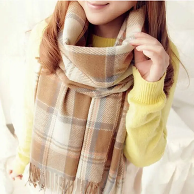 New Women Winter Scarfs 2015 Brand Fashion Lady Plaid Checked Scarf font b Tartan b font