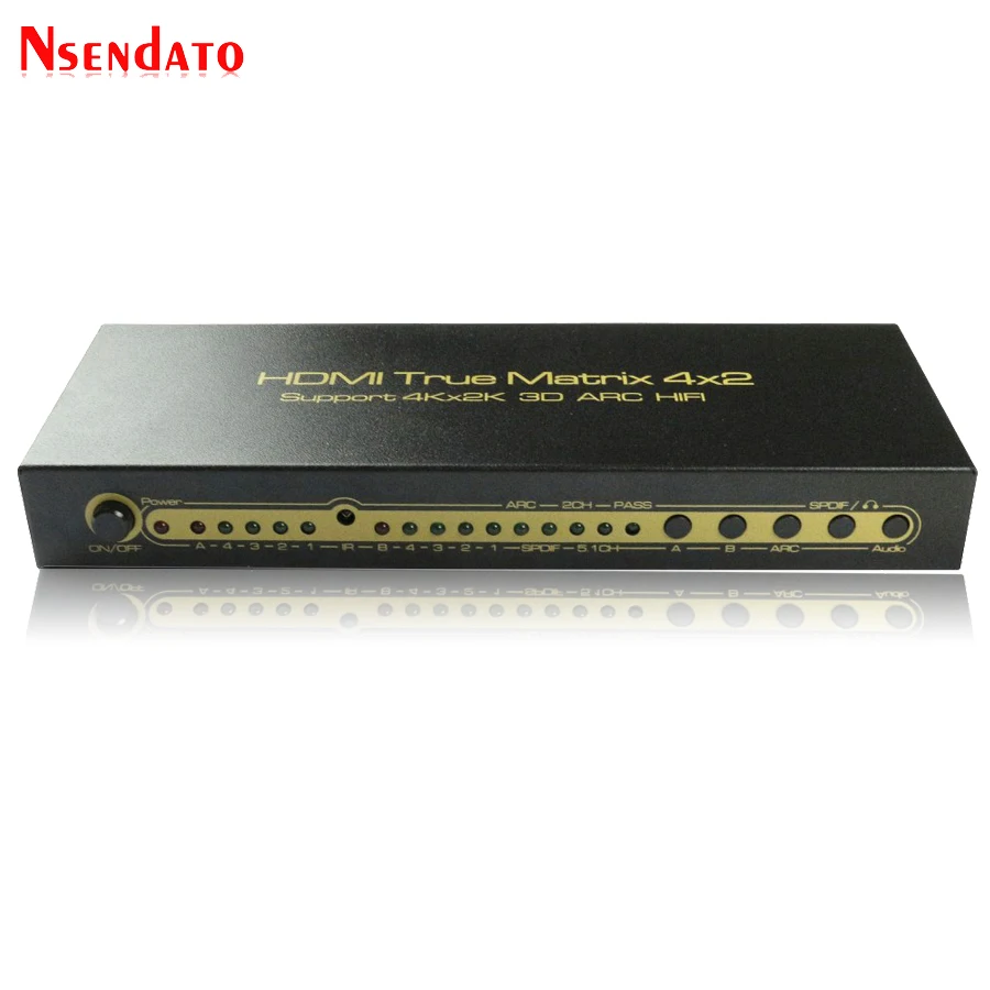 4K * 2K 30 Гц HDMI настоящая матрица 4X2 переключатель сплиттер для LPCM7.1 DTS Dolby ARC SPDIF 4 в 2