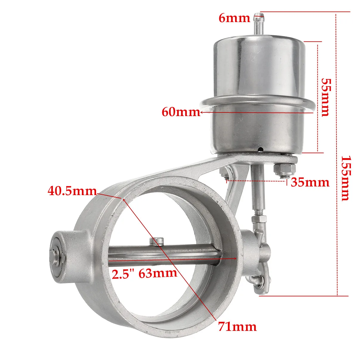 2.5 63mm Exhaust Control Valve Set Vacuum Actuator