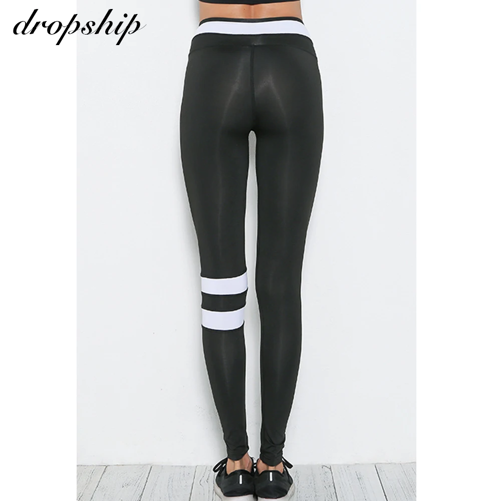 

Dropship Heat Sell Autumn Workout Black Mid Waist Elastic Fitness Slim Sport Crossing Pants Leggings 2018 Womens Clothing