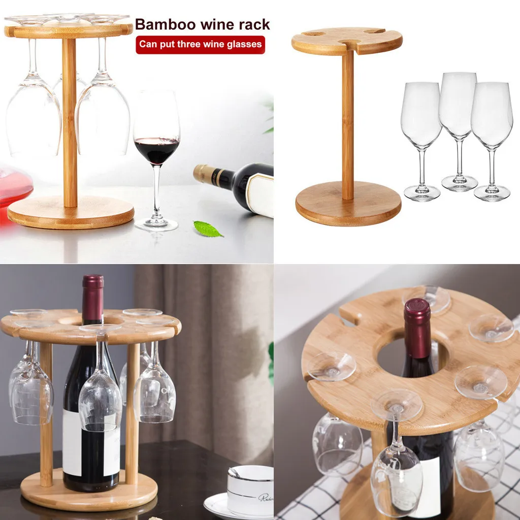 2019 Hot New Products Wooden Wine Glass Holder Countertop Rack