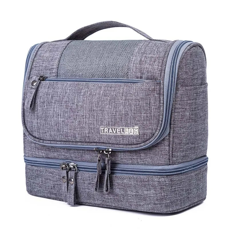 Дорожная сумка sereqi для мужчин и женщин, водонепроницаемая, большая емкость, двухслойная дорожная сумка для мытья, Портативная сумка, аксессуары для путешествий Organizador - Цвет: Gray