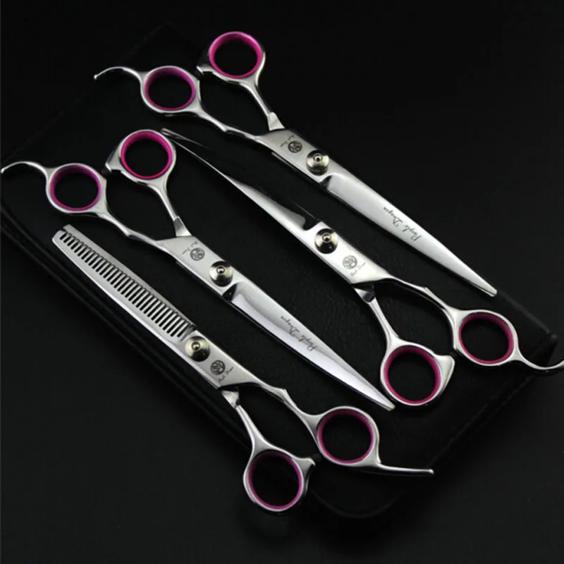

Brand Pet Grooming Scissors Set 7 In. Professional Japan 440C Dog Shears Hair Cutting +Curved+ Thinning Scissors 4pcs With Bag