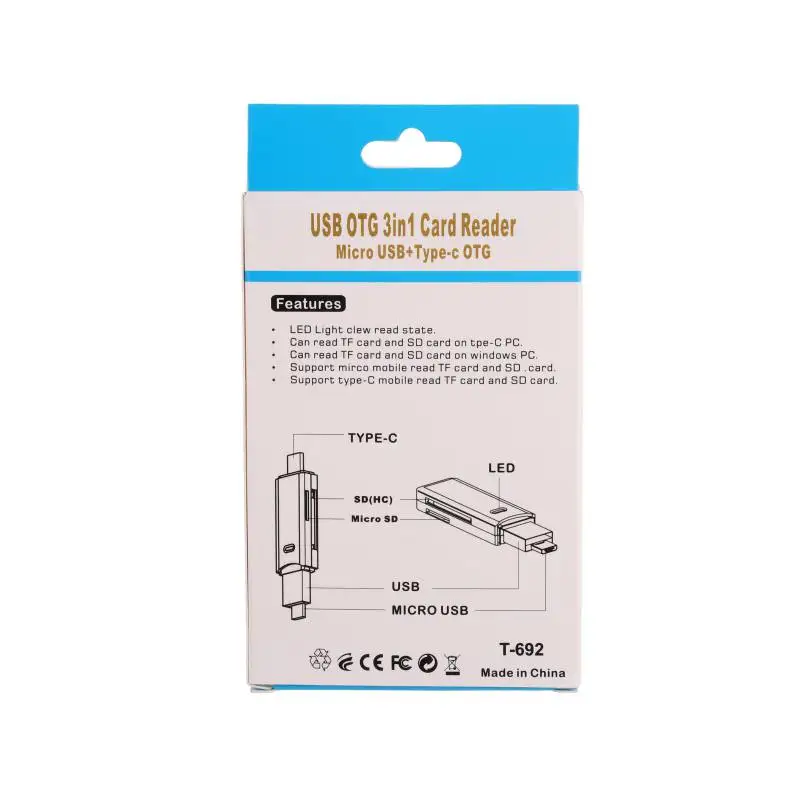 USB конвертер Тип C/Micro USB/USB 2,0 SD карта памяти адаптер Micro SD кардридер для MacBook Ноутбук SD/TF OTG картридеры