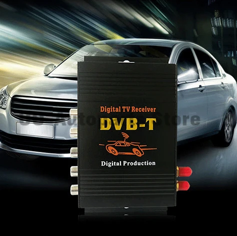 DVB-T MPEG-4 Four Way Dual Antenna HD Car Mobile Digital TV Receiver Box Tuner 