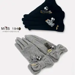 MSD008 Топ класс зима интимные аксессуары медведь бабочка галстук шерсть кашемир женские зимние перчатки Женские варежки перчатки