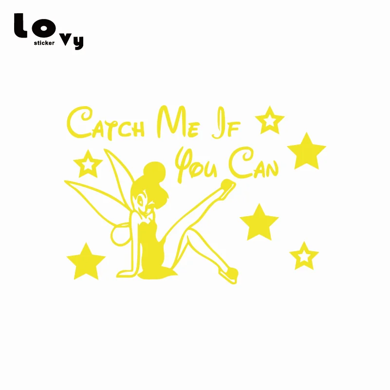 Tinkerbell Catch Me If You Can сказочная виниловая забавная наклейка для автомобилей