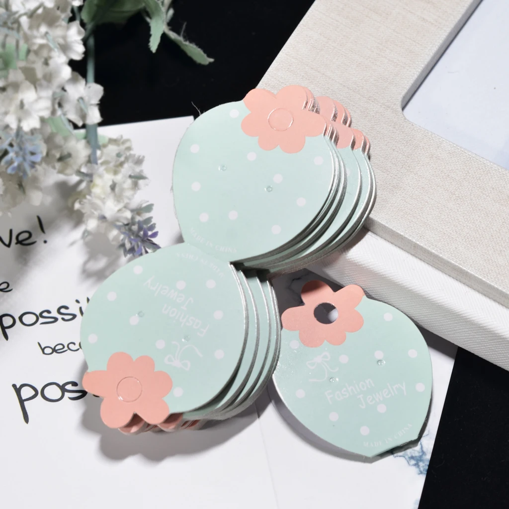 50Pcs Strawberry Paper Fashion Jewellery Display Cards Hair accessories Cards for Kids Children