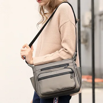 

Simple Style Solid Color Crossbody Bag for Women Multifunctional Shoulder Messenger Bags Men Oxford Handbags Waterproof Bolsa