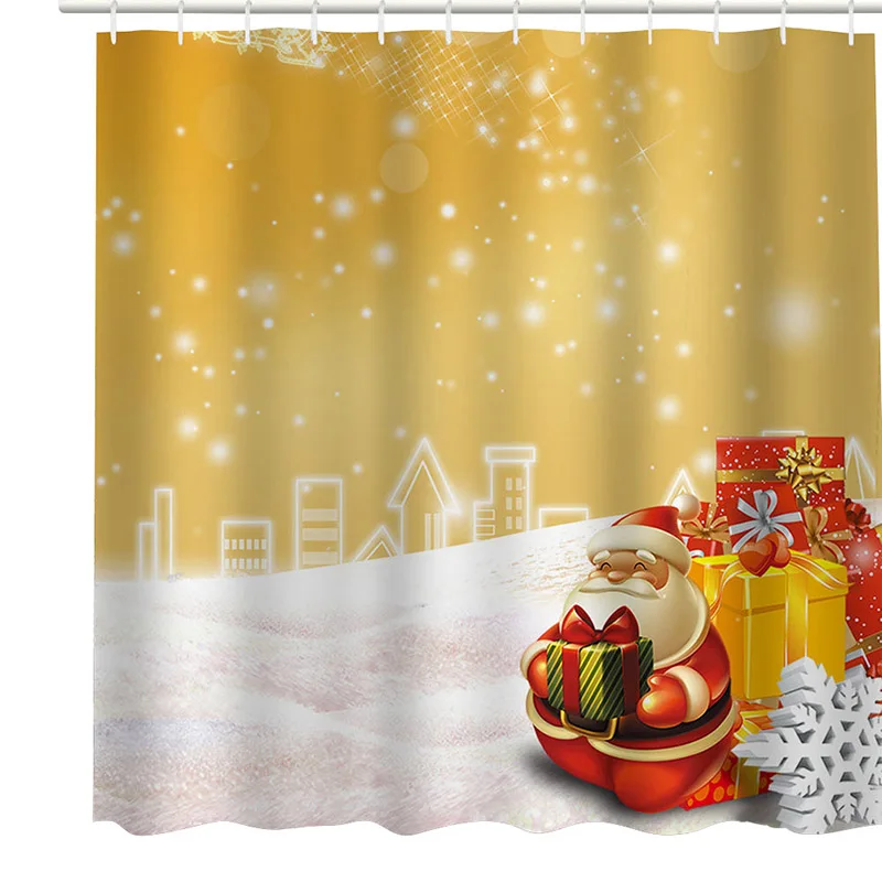 as show Рождественские украшения Xmas домашняя занавеска для душа Санта Клаус Снеговик дерево ясная печатная Шторка для ванной содержит - Цвет: as show