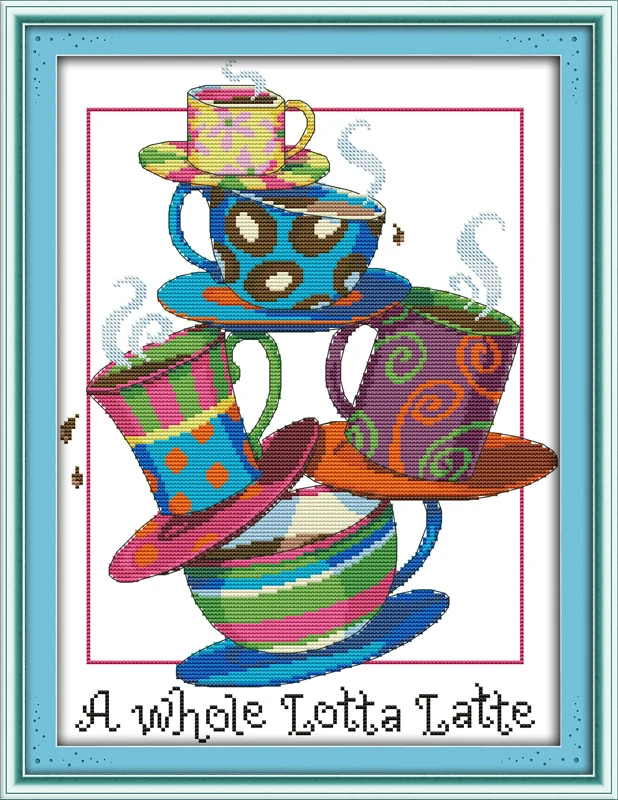 

Joy Sunday Five cup, China Cross Stitch Kit, Embroidered Set, Cotton Cross Stitch Set, Cross Stitch Embroidery Kit