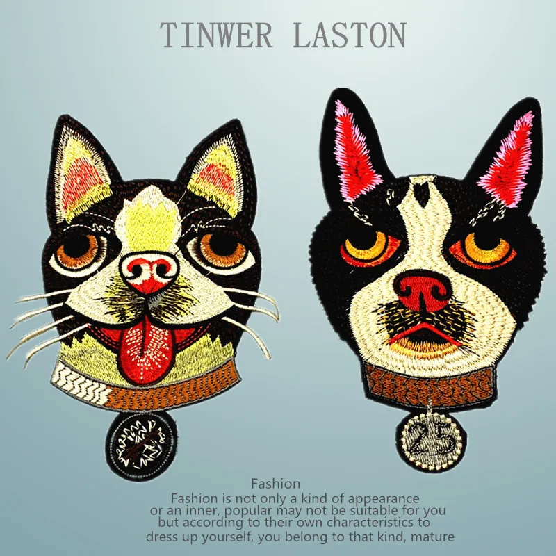 

10pcs/lot Large Applique Dog Iron on Patch Embroidery Patches Animal Clothing Accessories DIY Wholesale