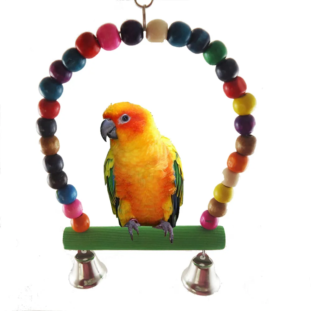 Chamsgend Игрушечный попугай Budgie Cockatiel клетка гамак качели игрушечные лошадки висит игрушка u7112 - изображение