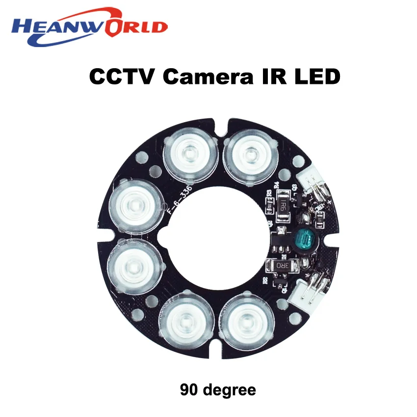 

Heanworld 6 beautiful array LED IR Leds Infrared IR Board 90 degree for Security CCTV Camera 60 diameter camera IR LED board