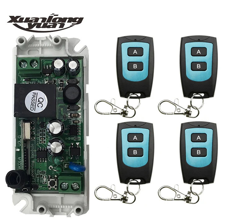 AC85V 110V 120V 220V 250V 1CH Беспроводной RF пульт дистанционного управления передатчик + приемник двери гаража лампа/окно/жалюзи