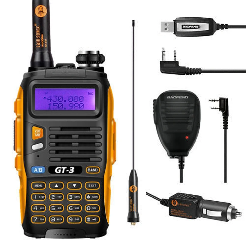 bilder für Baofeng GT-3 Mark II VHF/UHF 136-174/400-520 MHz DualBand Ham Funkgeräte Walkie Talkie mit Programmierkabel/Remote Lautsprecher bilder für Baofeng GT-3 Mark II VHF/UHF 136-174/400-520 MHz DualBand Ham Funkgeräte Walkie Talkie mit Programmierkabel/Remote Lautsprecher