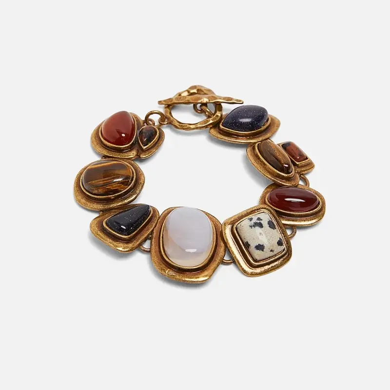 Новинка za роскошный очаровательный браслет в форме сердца с кристаллами в богемном стиле ювелирный винтажный браслет для женщин подарок - Окраска металла: H20
