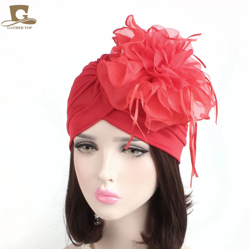 Fascinators Hats Women ruffle turban 
