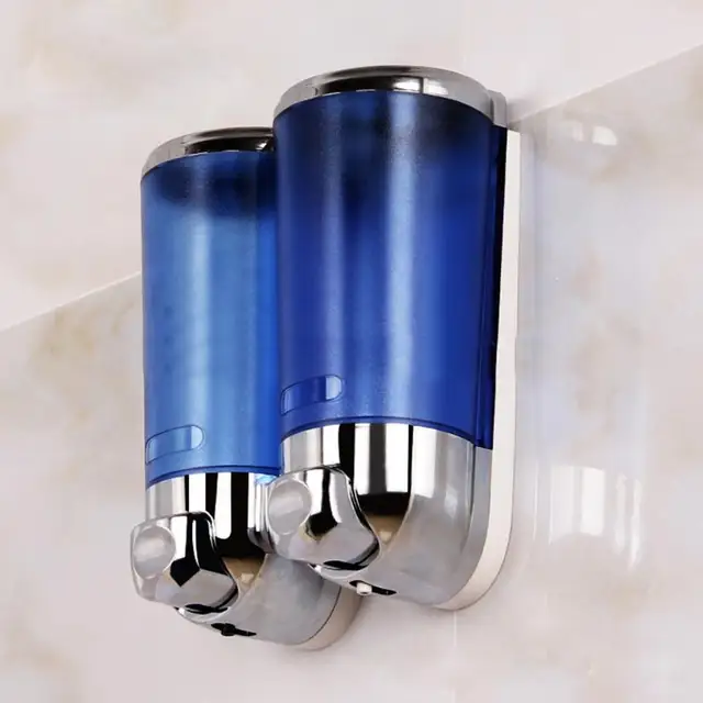 1000ml Wall Mount Double Soap Pump Bathroom Shower Shampoo Dispenser 1000ml Wall Mount Double Soap Pump Bathroom Shower Shampoo Dispenser Helper For Hospital Hotel