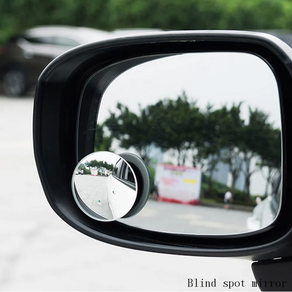 

Car Styling 360 Degree convex rear view mirror Framless Blind Spot Wide Angle Round HD Glass no dead zone safe driving