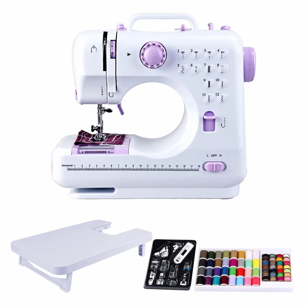 

Fanghua 12 Stitches Mini Sewing Machine With Expansion Table Electric Household Knitting Machine Replaceable Presser Foot
