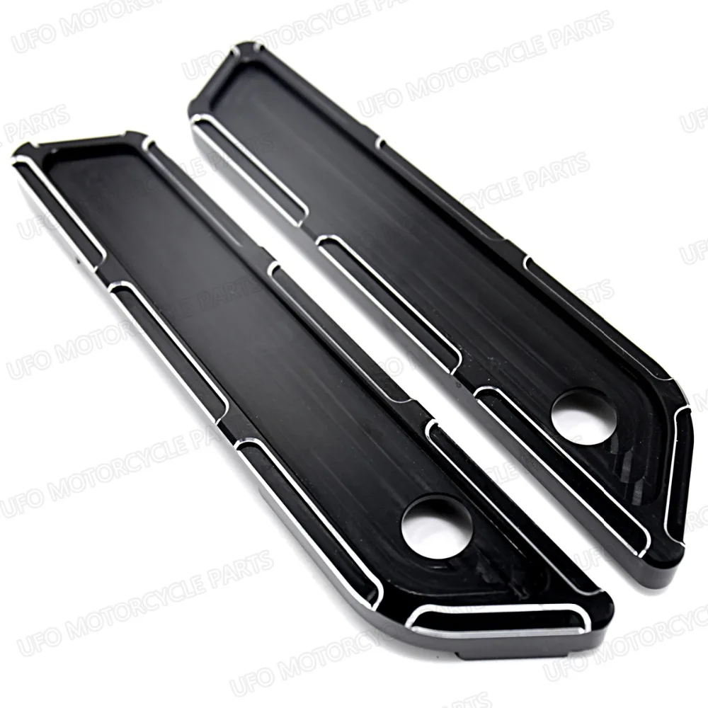 

Black Slope Cut Saddlebag Latch Covers For Harley Touring Street Glide Road King 14 15 16 17