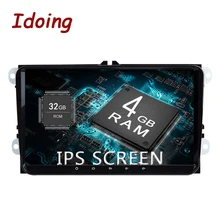 Idoing 9 “2Din автомобиля Радио Видео мультимедийный плеер Android 8,0 для vw skoda seat ips экран 4 г + 32 Восьмиядерный навигации gps ГЛОНАСС