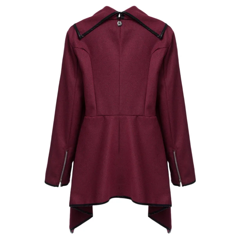 Осенне-зимнее пальто, корейская мода, женское Асимметричное пальто, тонкая куртка, темпераментное пальто, свободная Длинная Верхняя одежда для женщин
