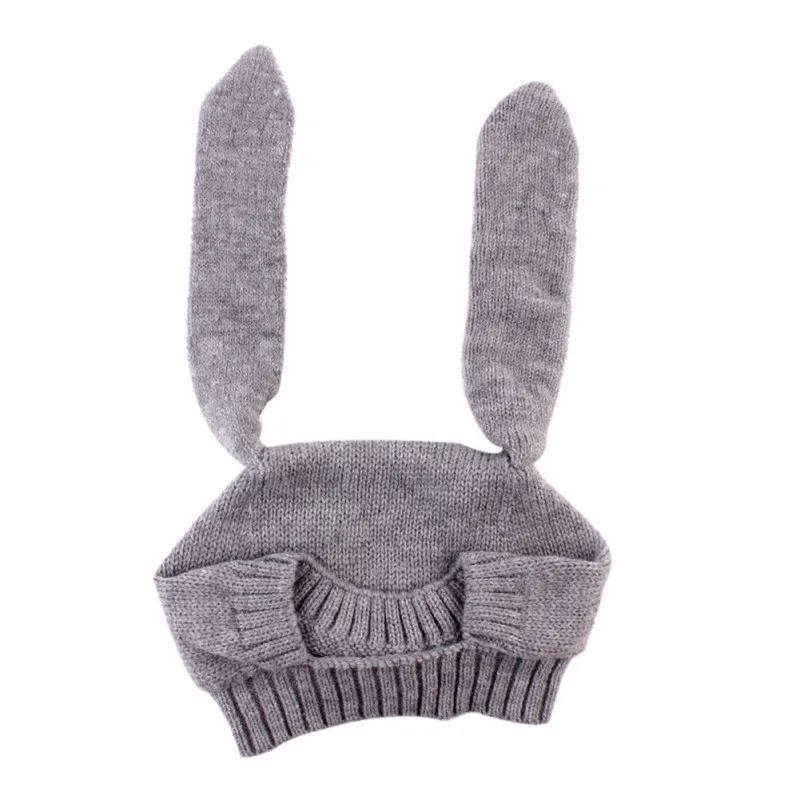 Детские зимние Весенняя вязаная шапка Очаровательны кролик длинное ухо шляпе Банни шапочка Cap фото реквизит - Цвет: Серый