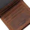 2024 Vintage Crazy Horse Handmade Leather Men Wallets Multi-Functional Cowhide Coin Purse Genuine Wallet For 6