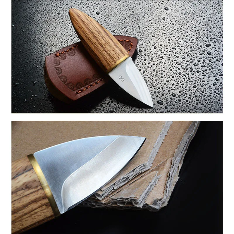 Portátil pequeño mango de madera de defensa cuchillo con cubierta de trabajo al aire libre Camping táctica de defensa personal Stinger Accesorios