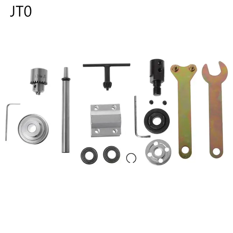 JTO/B10/B12/B16 электрическая дрель без мощности шпиндель Сборка DIY деревообрабатывающий режущий шлифовальный маленький токарный станок Обрезной ремень сверлильный патрон - Цвет: 5AC801203-1