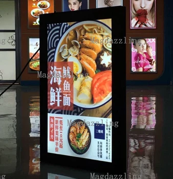 

Slimline A2 Magnetic Open Aluminum Frame LED Illuminated Menu Boards,Adertising Menu Light Box